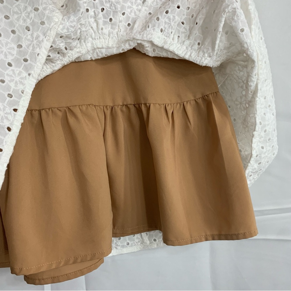 NWT MICHAEL MICHAEL KORS Eyelet Ruffled White Midi Skirt Cottagecore, size 12 - Picture 9 of 15